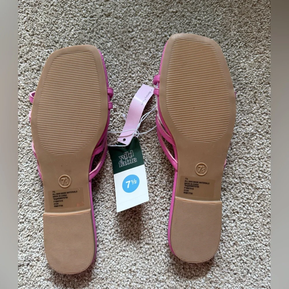 Wild Fable Pink Flat Strappy Sandals - Picture 3 of 5